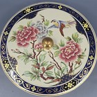 Vintage Daher Decorated Round Floral   Bluebird Tin W knob 6 5    England