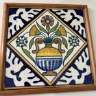 Wb Simpson   Sons Antique 6   x 6    Flowers In Vase Art Tile Trevit London