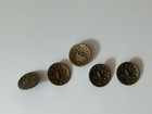 Antique Victorian Picture Buttons Bats Bugs Crescent Moon W Stars Set 5 Gothic