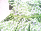 Fits American Girl 18  Doll Clothes-green Dots On Beige Ruffle Sleeve Dress