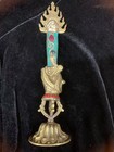 7 9 Inc Wonderful Rare Tibetan Brass Hand Made  buddhist Artifact  Amulet Statue