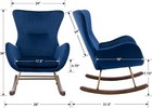 Velvet Rocking Accent Chair Upholstered Nursery Glider Rocker For Baby kids