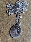 Vintage Silver Tone Mother Mary Holy Mother Medal 1  Charm Pendant Necklace 23 