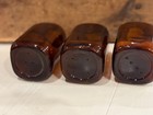 Vintage Amber Glass Apothecary Jars     Set Of 3  Primitive Bud Vases
