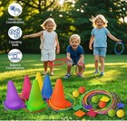 3 In 1 Obstacle Course Game For Kids - Tossing  Throwing Ball Game  Ring Toss