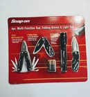 Snap-on 4 Piece Multi Tool  2 Folding Knife   Flashlight Set Brand New Sealed