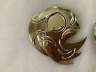 Vintage Modernist Pin Brooch   Earring Set Signed Artist Ruth Rosenfeld Mix Meta