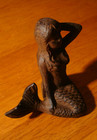 Mermaid Figurine Statue Rustic Cast Iron Nautical Tropical Beach Home Decor New