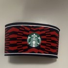 Starbucks Insulated Neoprene Can Cooler Sleeve Red black Geometric Logo