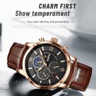 2026 Men Quartz Watch Leather Band Round Dial Analog Wristwatch Man Casual Daily