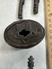 1878 Star Lock Works Cast Iron Padlock W  Original Key     Antique Rare 19th C