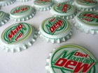 100 Vintage Diet Mountain Dew Bottle Caps Lot Soda Pop uncrimped unused Craft