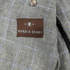 Patrick James Blazer Mens 42r Green Blue Windowpane Drago Wool Linen Jacket
