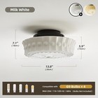 14  Vintage Art Deco Flush Mount Milk Glass Light