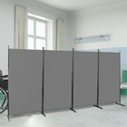 4 Panel Room Divider 6ft Steel Frame Screen Folding Privacy Divider Freestand