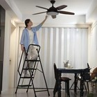 Four Step Ladder  Lightweight Folding Four Step Stool  Wide Anti Slip Pedal And