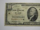  10 1929 St  Louis Missouri National Currency Federal Reserve Bank Note Bill