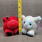 Lot Of 2 Puffkins Plushes Plush Lamb Sheep Bluebelle Bruno Red Bull Animals