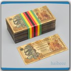 100pcs Zimbabwe 100 One Hundred Yottalilion Dollars Gold Foil Bill Zim Banknotes