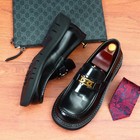 Men Shoes Leather Casual Business Slide On Fashion