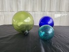 3 Vintage Japanese Glass Fishing Float Buoy Ball 