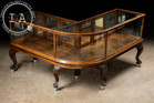 Early 20th Century Curved Glass Lighted Corner Display Case