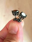 1 Ct Round Lab Created Diamond Men s women Stud Earrings 14k Black Gold Plated