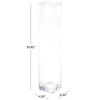 20 In  Clear Tall Glass Square Decorative Vase