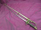 Antique Civil War M1860 Officers Staff   Field Sword   Scabbard Germany Blade