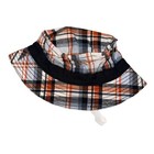 Gymboree 2t-3t Shark Alert Boys Bucket Hat Orange Blue Plaid Sunhat Nwt