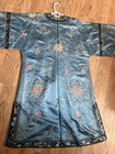 Antique Chinese Hand Embroidered Blue Silk Women   s Ao Jacket C 1910-1935