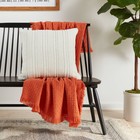 Oversized Textural Woven Square Throw Pillow Cream - Threshold