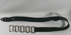 Chico s Wide Leather Belt Black Adjustable Big Silver Buckle Women S m