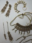 Indian Bridal Jewelry Set  Bronze gold With Champagne Pearls