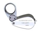 Deluxe folding Led Jewelers Loupe 10x-18mm