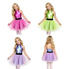 Kids Girls Cosplay Festival Dance Ruffled Skirt Tutu Dress Sleeveless Fancy