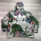 Nwot Adidas Originals Windbreaker Jacket Womens Medium Floral Hooded Aj8875