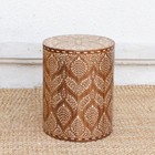 Pair Of Royal Artisan Inlay Drum End Table