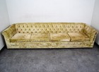 Mid Century Danish Modern Sofa Couch Green Velour 4 Seater Tufted Vintage Mcm