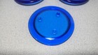 Vintage Set Of 8 Cobalt Blue Footed Glass Coasters 4 