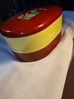 Vintage Japanese 2 Tier Tin Bento Box  Removable Sections cute Bear unique