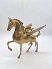 Vintage Brass Pegasus Statue Winged Horse Figurine Mythical Decor Midcentury Fan