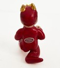 Vintage 1950s Red Devil Pixie Elf Figurine Gold Horns Japan Label Halloween