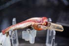 Plucky  Red Minnow Fishing Lure Made In France With Leather Plastic Lip