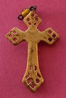 Catholic Religious Holy Medal - Gold Tone Bge Crucifix Cross   Rosary   7 Grams