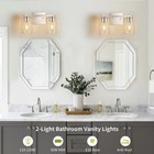 Brushed Nickel 2-light Vanity Light Fixtures - Modern Bathroom Light With Cle   