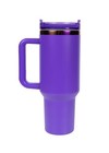 Taco Bell Purple Handle Water Bottle Stanley Style Tumbler Stainless Steel 40oz