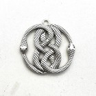 4pcs Antique Silver Tone Metal Snake Knot Gothic 2sided Charm Pendant Bcs25