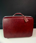 Vintage 1980s Red Samsonite Suitcase Case Wheels Pull Hard Luggage A b 