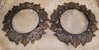 Antique Pair Of Round Gorgeous Ornate Cast Metal Frames For Mirrors  Pictures